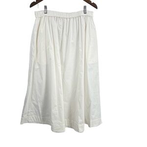 For Love & Lemons White Midi Skirt Ecoveco Blend Pull-On Elastic Waist XL New